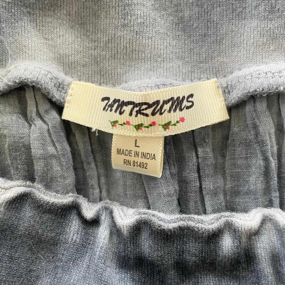 Vintage Tantrums Slate Blue Crochet Lace Tiered Cotton Maxi Skirt L Boho Prairie - Picture 6 of 6